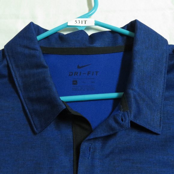 NWOT 3XL Blue Nike Dri-Fit Mens db Polyester #531T Polo Shirt - Picture 7 of 8